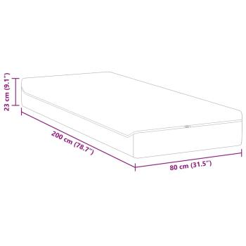 Matratze Weiß und Grau 80 x 200 cm Jacquard-Stoff
