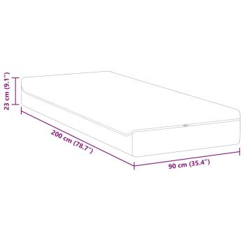 Matratze Weiß und Grau 90 x 200 cm Jacquard-Stoff