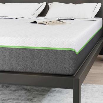 Matratze Weiß und Grau 140 x 200 cm Jacquard-Stoff