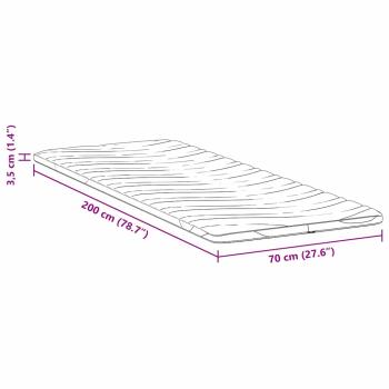 Matratzenauflage Weiß 70 x 200 cm Strickstoff