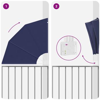 Balkon Sichtschutz Marineblau 115 x 115 cm Stoff