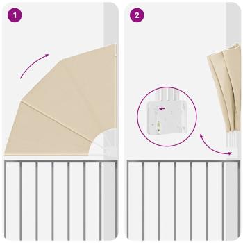 Balkon Sichtschutz Beige 115 x 115 cm Stoff