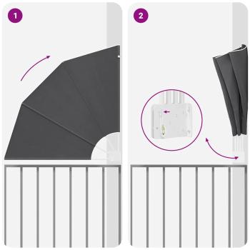 Balkon Sichtschutz Schwarz 115 x 115 cm Stoff