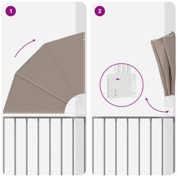 Balkon Sichtschutz Taupe 115 x 115 cm Stoff