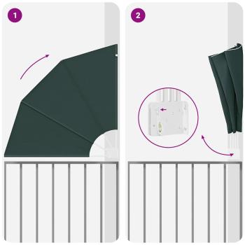 Balkon Sichtschutz Dunkelgrün 115 x 115 cm Stoff