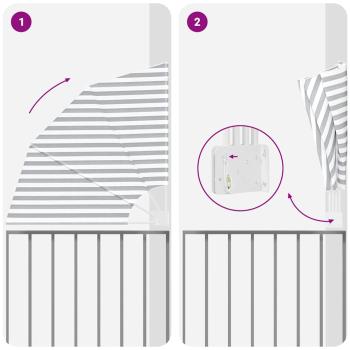 Balkon Sichtschutz Anthrazit und Weiß 115 x 115 cm Stoff