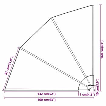Balkon Sichtschutz Schwarz 160 x 160 cm Stoff