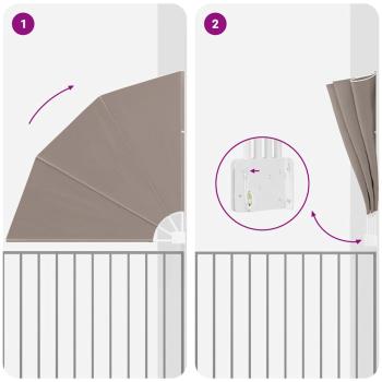 Balkon Sichtschutz Taupe 160 x 160 cm Stoff