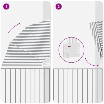 Balkon Sichtschutz Anthrazit und Weiß 160 x 160 cm Stoff