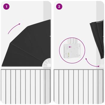 Balkon Sichtschutz Anthrazit 140 x 140 cm Stoff