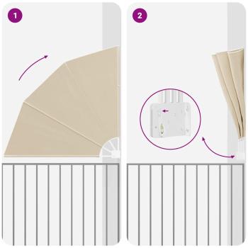 Balkon Sichtschutz Beige 140 x 140 cm Stoff