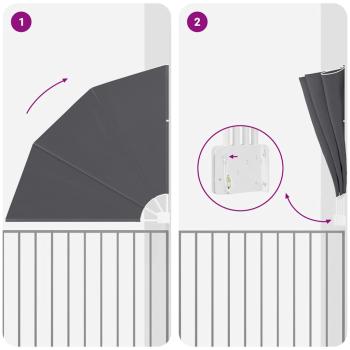 Balkon Sichtschutz Schwarz 140 x 140 cm Stoff