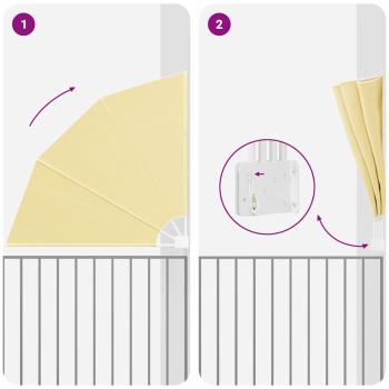 Balkon Sichtschutz Sandfarbe 140 x 140 cm Stoff