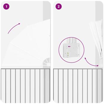 Balkon Sichtschutz Weiß 140 x 140 cm Stoff