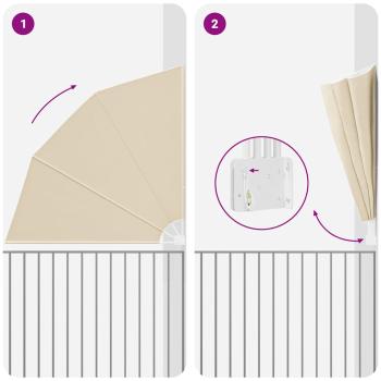 Balkon Sichtschutz Beige 210 x 210 cm Stoff