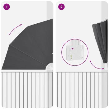 Balkon Sichtschutz Schwarz 210 x 210 cm Stoff