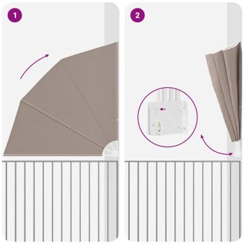 Balkon Sichtschutz Taupe 210 x 210 cm Stoff