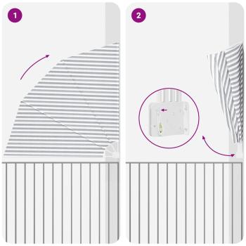 Balkon Sichtschutz Anthrazit und Weiß 210 x 210 cm Stoff