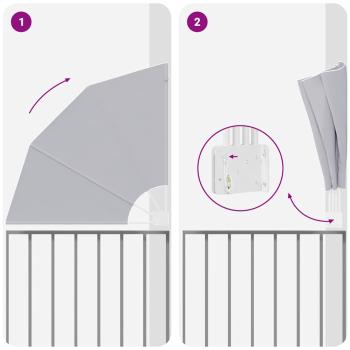Balkon Sichtschutz Grau 115 x 115 cm Stoff