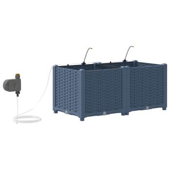 Gartenblumentopf Geflecht mit Speicher Grau 40 x 40 x 126cm Plastik