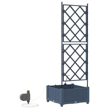 Gartenblumentopf Lattice mit Speicher Grau 40 x 40 x 126cm Plastik