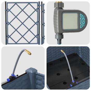 Gartenblumentopf Lattice mit Speicher Grau 40 x 40 x 126cm Plastik