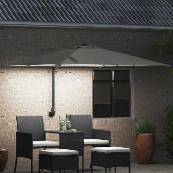 Gartenparasol Sandfarbe 248.5 x 247.5 x 160 cm Stoff