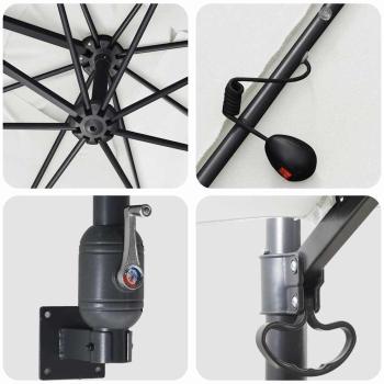 Gartenparasol Sandfarbe 248.5 x 247.5 x 160 cm Stoff