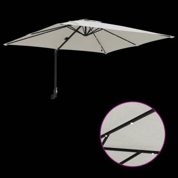 Gartenparasol Sandfarbe 248.5 x 247.5 x 160 cm Stoff