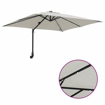 Gartenparasol Sandfarbe 248.5 x 247.5 x 160 cm Stoff