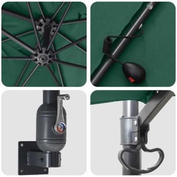 Gartenparasol Grün 248.5 x 247.5 x 160 cm Stoff