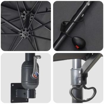 Gartenparasol Anthrazit 248.5 x 247.5 x 160 cm Stoff