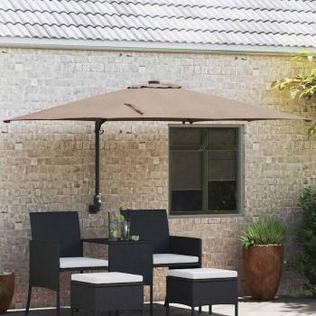 ARDEBO.de - Gartenparasol Taupe 248.5 x 247.5 x 160 cm Stoff