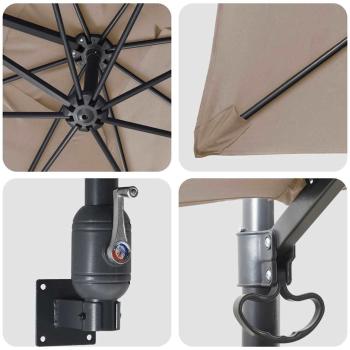 Gartenparasol Taupe 248.5 x 247.5 x 160 cm Stoff