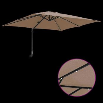 Gartenparasol Taupe 248.5 x 247.5 x 160 cm Stoff