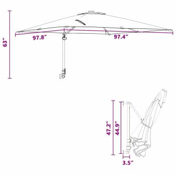 Gartenparasol Bordeauxrot 248.5 x 247.5 x 160 cm Stoff