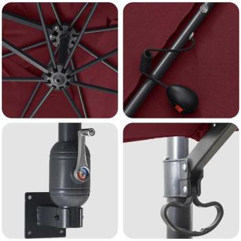 Gartenparasol Bordeauxrot 248.5 x 247.5 x 160 cm Stoff