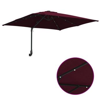 Gartenparasol Bordeauxrot 248.5 x 247.5 x 160 cm Stoff