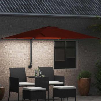 Gartenparasol Terrakotta 248.5 x 247.5 x 160 cm Stoff