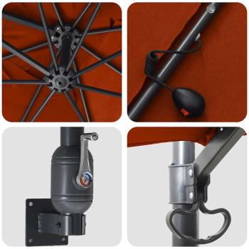 Gartenparasol Terrakotta 248.5 x 247.5 x 160 cm Stoff