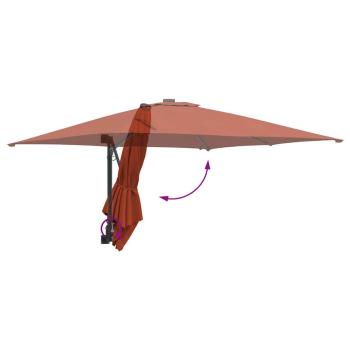 Gartenparasol Terrakotta 248.5 x 247.5 x 160 cm Stoff