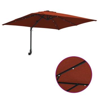 Gartenparasol Terrakotta 248.5 x 247.5 x 160 cm Stoff