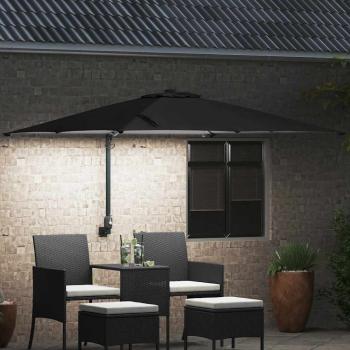 Gartenparasol Schwarz 248.5 x 247.5 x 160 cm Stoff