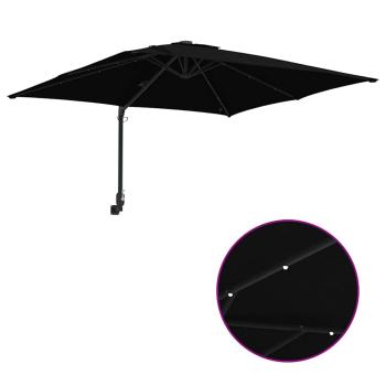 Gartenparasol Schwarz 248.5 x 247.5 x 160 cm Stoff
