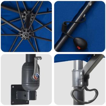 Gartenparasol Azurblau 248.5 x 247.5 x 160 cm Stoff