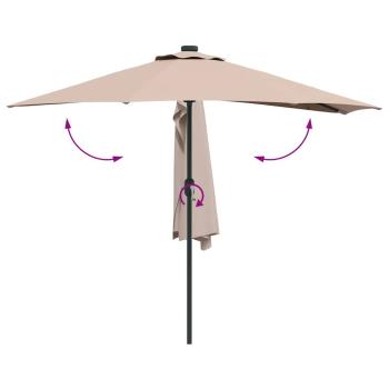 Gartenparasol Taupe 294 x 150 x 224 cm Stoff