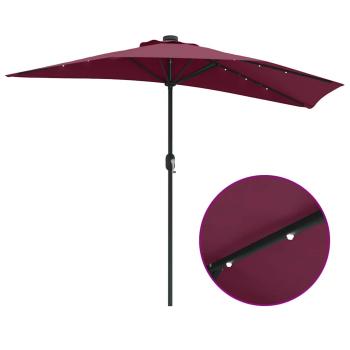 Gartenparasol Bordeauxrot 294 x 150 x 224 cm Stoff