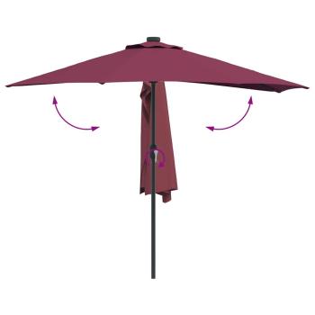 Gartenparasol Bordeauxrot 294 x 150 x 224 cm Stoff