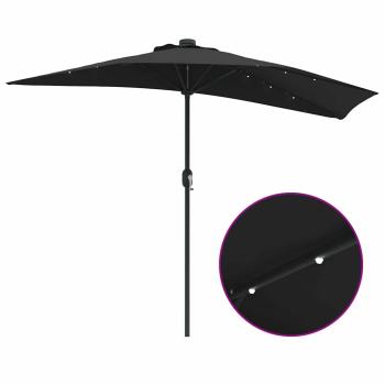 Gartenparasol Schwarz 294 x 150 x 224 cm Stoff