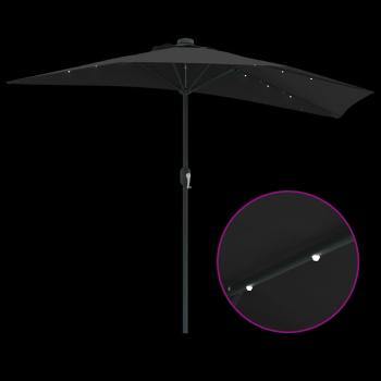 Gartenparasol Schwarz 294 x 150 x 224 cm Stoff